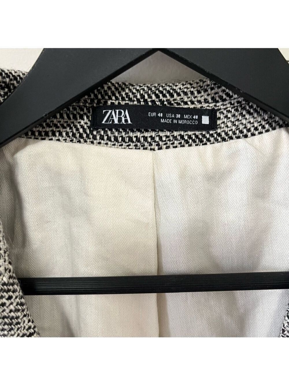 NWOT Zara DOUBLE BREASTED TEXTURED WEAVE JACKET - Picture 9 of 16